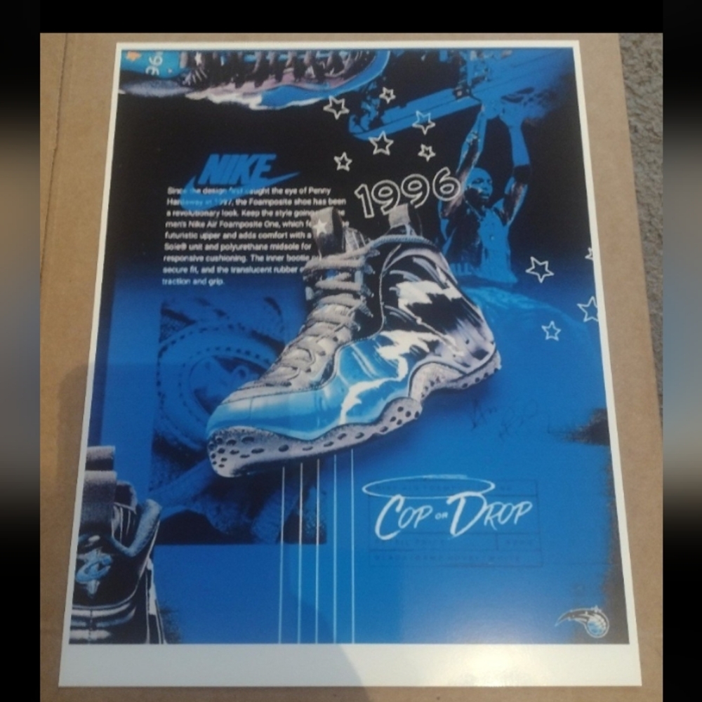 BRAND NEW! PENNY HARDAWAY 1996 BASKETBALL SHOES 8.5x11 ULTRA GLOSSY ART POSTER!